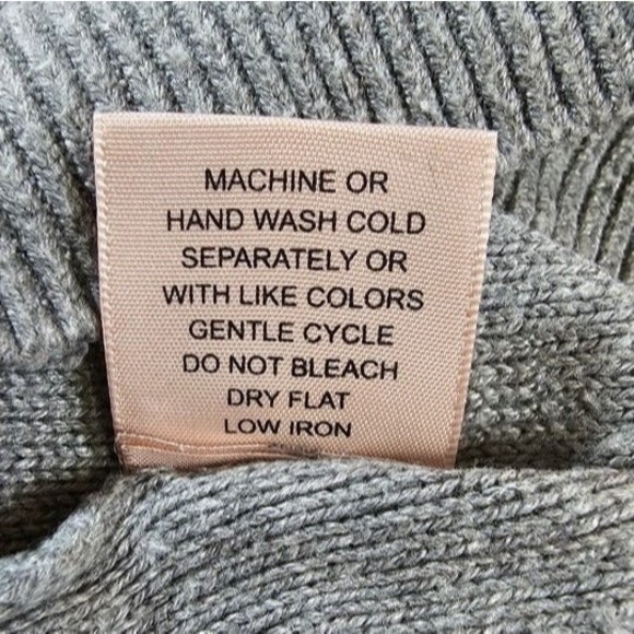 Philosophy Grey Knit Wool Blend Deep V-Neck Button-Front Cardigan, Size Large - Picture 4 of 7